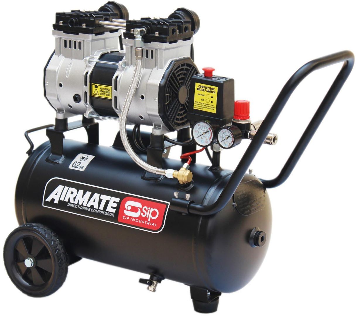 Sip Dd 2Hp 24Ltr Low Noise Oil-Free Direct Drive Compressor 05478 - Image 1