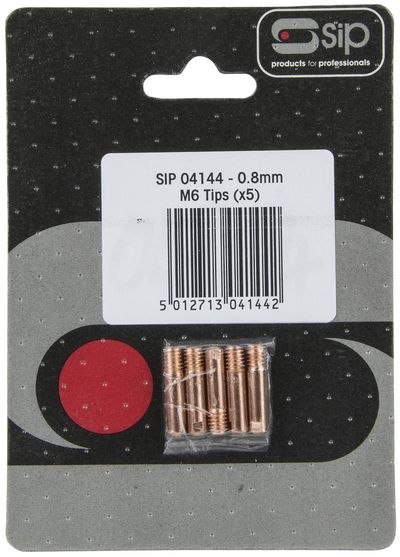 Sip 04144 5X 0.8Mm M6 Mig Welding Tip Pack