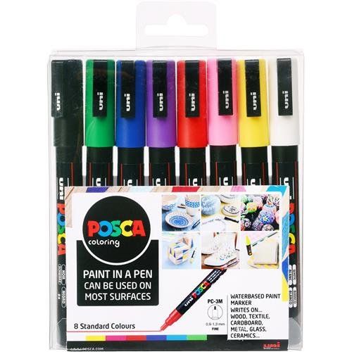 Posca PC-3M Paint Marker Assorted Colours (Pack 8) - 153544842 - Image 1