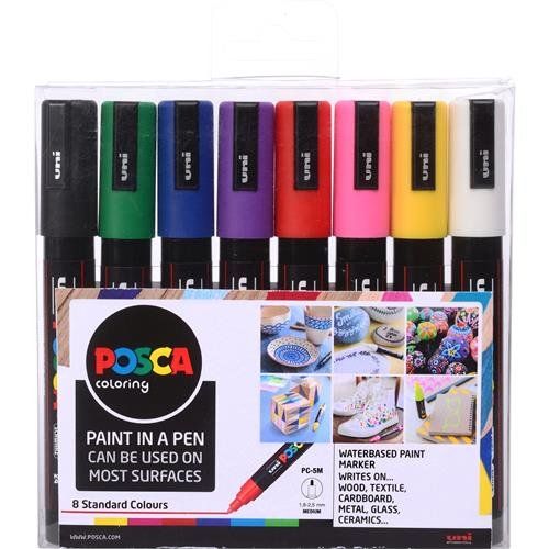 Posca PC-5M Paint Marker Assorted Colours (Pack 8) - 153544843 - Image 1