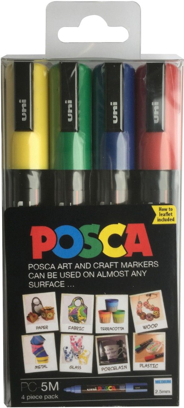 Posca 5M Paint Markers Medium Assorted (Pack of 4) 153544133 - Image 1