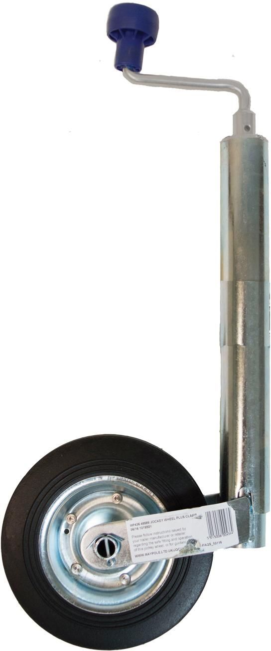 Maypole 48mm Telescopic Rubber Jockey Wheel (No Clamp) - Image 1