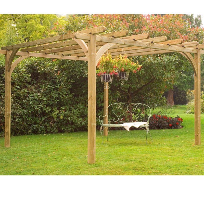 Forest Large Ultima Wooden Garden Pergola Kit 10'x10' - Image 1