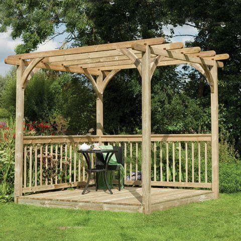 8' x 8' (2.44x2.44m) Forest Small Pergola Deck Kit - Image 1