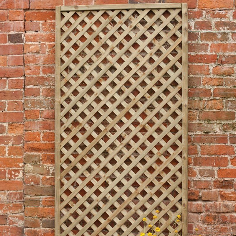 Forest 6' x 3' Rosemore Decorative Pressure Treated Diamond Trellis (1.8m x 0.9m) - Image 1