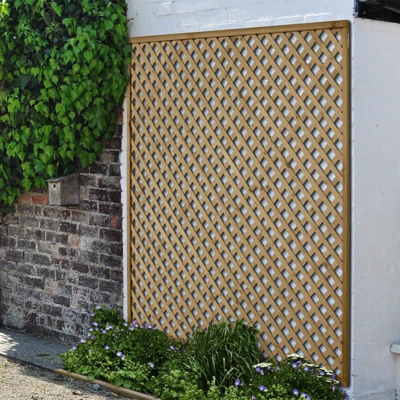 Forest 6' x 6' Rosemore Decorative Pressure Treated Diamond Trellis (1.8m x 1.8m) - Image 1