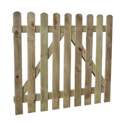 Forest Heavy Duty 3'3" x 3' Pressure Treated Wooden Picket Garden Gate (1m x 0.9m)