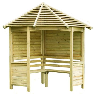 Forest Pressure Treated Venetian Corner Arbour - Thumbnail 2