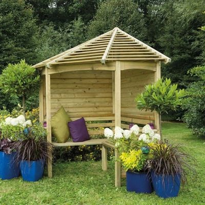 Forest Pressure Treated Venetian Corner Arbour - Thumbnail 3