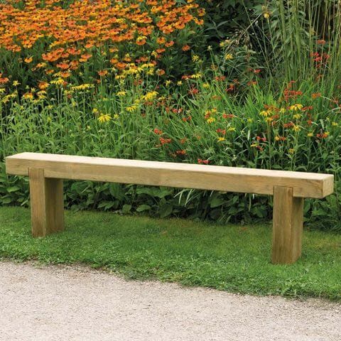 Forest Sleeper Wooden Garden Bench 6'x1' (1.8x0.2m) - Image 1
