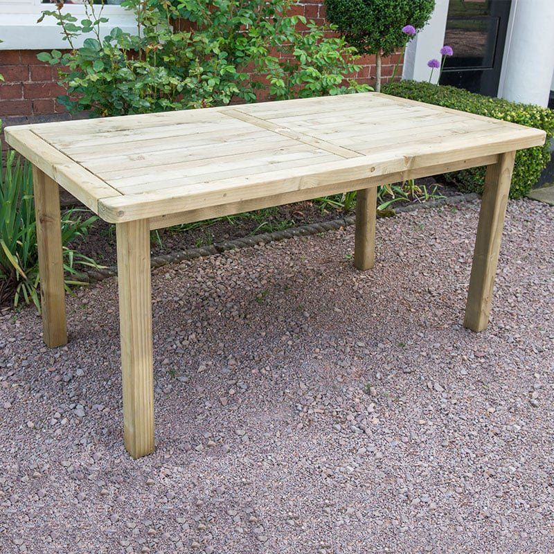 Forest Rosedene Wooden Garden Table 5' x 3' (1.5m x 0.9m) - Image 1
