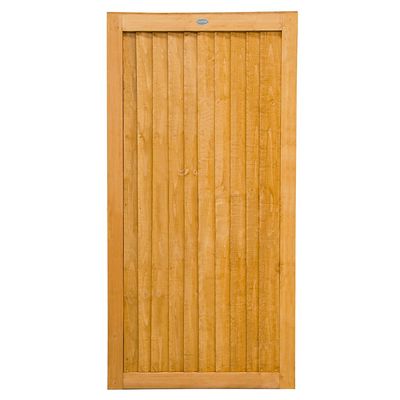 Forest Garden Closeboard Heavy Duty Timber Gate Treated 1820mm x 910mm Golden Brown
