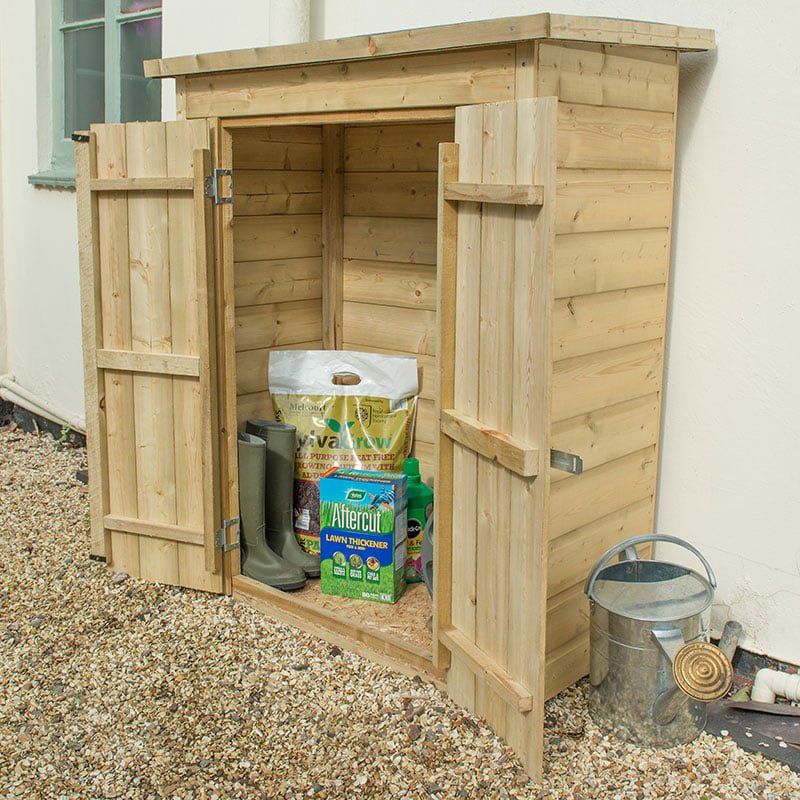 3'6 x 2' Forest Shiplap Pent Midi Wooden Garden Storage - Outdoor Patio Storage (1m x 0.55m) - Image 1