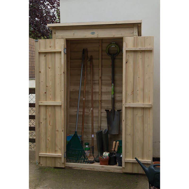 3'6 x 2' Forest Overlap Tall Pent Wooden Garden Storage Tool Store - Outdoor Patio Storage (1m x 0.55m) - Image 1