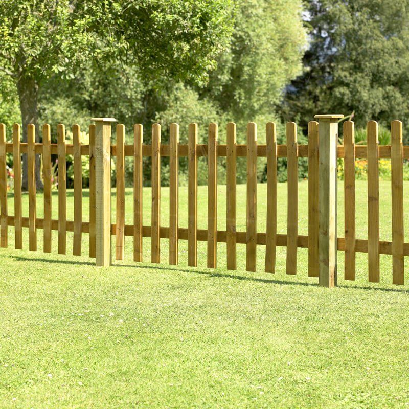 Forest 6' x 3' Wooden Pale Picket Fence Panel (1.8m x 0.9m) - Image 1