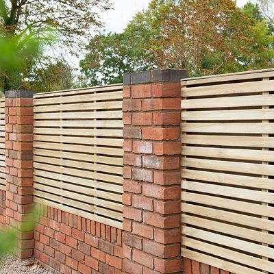 Forest 6' x 4' Pressure Treated Contemporary Double Slatted Fence Panel (1.8m x 1.21m)
