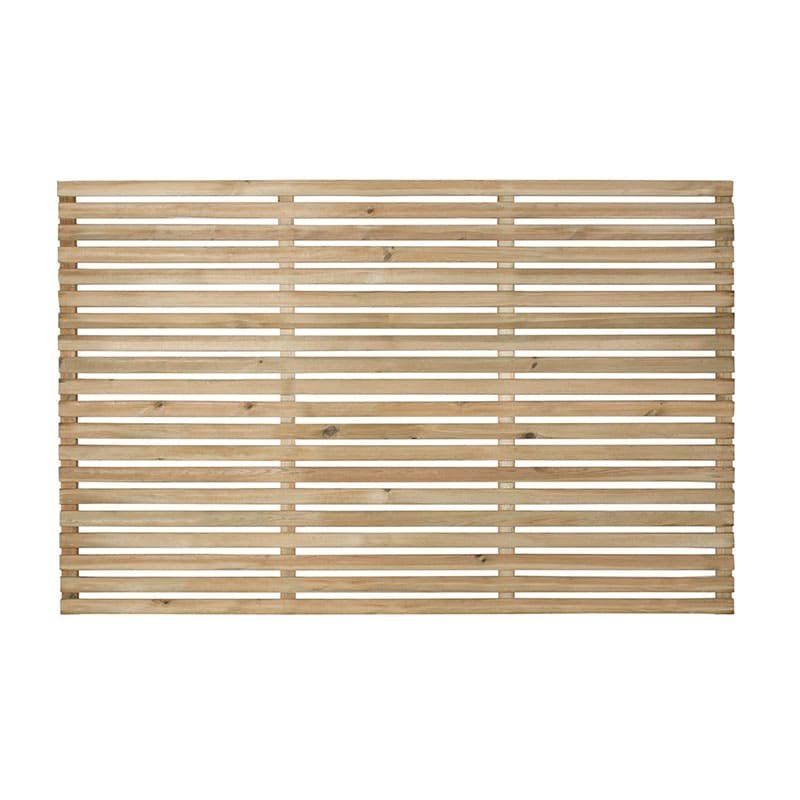 Forest 6' x 4' Pressure Treated Contemporary Slatted Fence Panel (1.8m x 1.2m) - Image 1