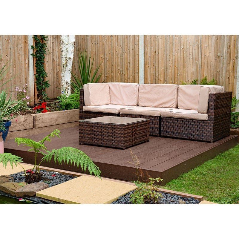 Forest 8' x 8' Composite Decking Kit - Brown (2.4m x 2.4m) - Image 1