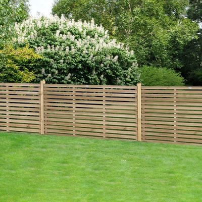 Forest 6' x 3' Pressure Treated Contemporary Slatted Fence Panel (1.8m x 0.9m)
