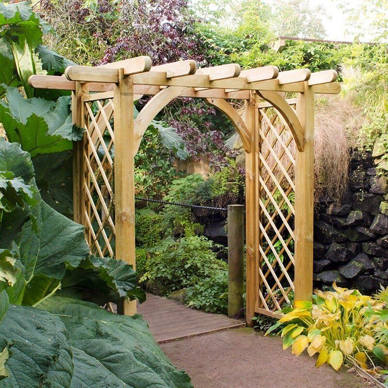 Forest Large Ultima Wooden Garden Pergola Arch 8' x 4' - Image 1