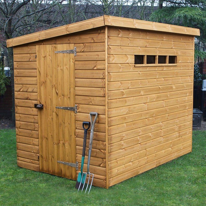 6' x 4' Traditional Shiplap Pent Security Wooden Garden Shed (1.83m x 1.22m) - Image 1