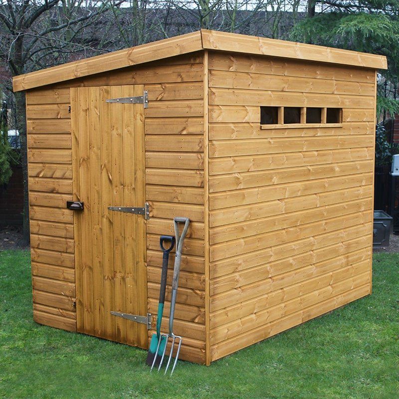 10' x 6' Traditional Shiplap Pent Wooden Security Garden Shed (3.05m x 1.83m) - Image 1