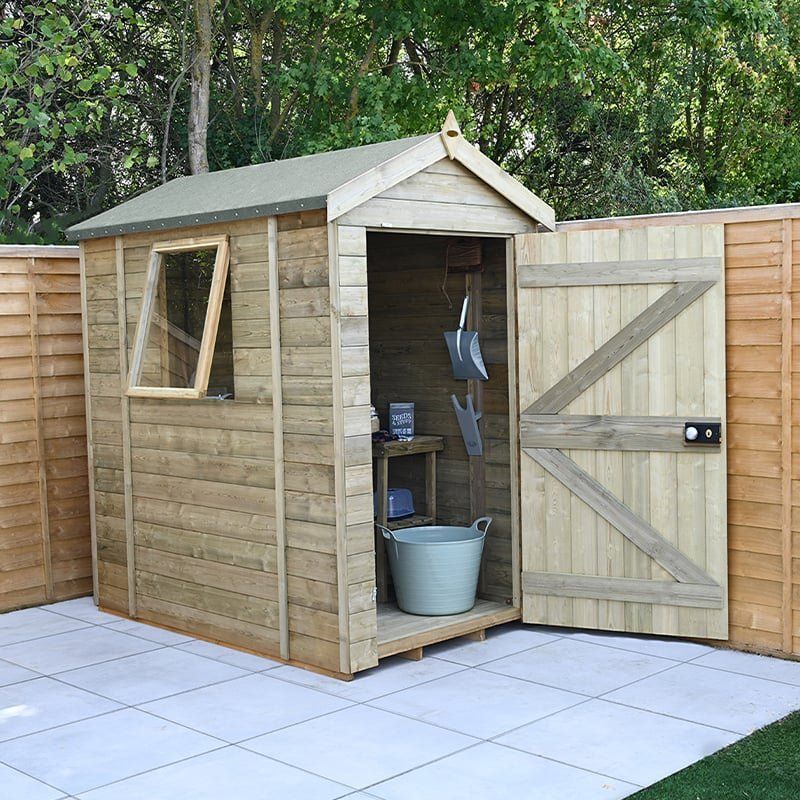 Timberdale Pressure Treated 6x4 Apex Shed - Without Base / No Installation - Image 1