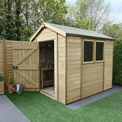 Timberdale T&G Pressure Treated Apex Shed - 8x6 / Without Base / No Installation