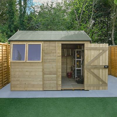 Timberdale T&G Pressure Treated 10x6 Reverse Apex Shed - Without Base / No Installation