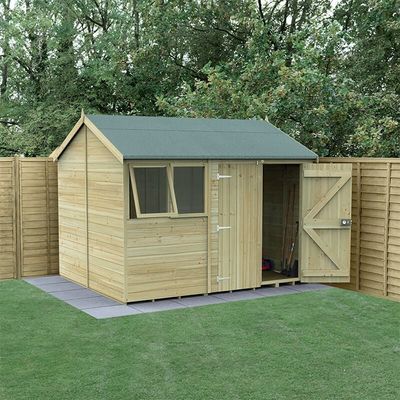 Timberdale Pressure Treated Reverese Apex Shed - Timber / No Installation / 2 / 10x8 / Without Base