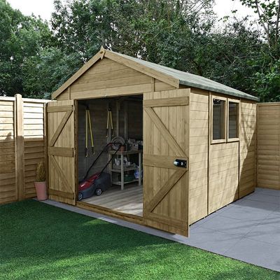 Timberdale Pressure Treated Apex Shed - Timber / 2 / 306.2cm / 331kg / 10x8 / Without Base