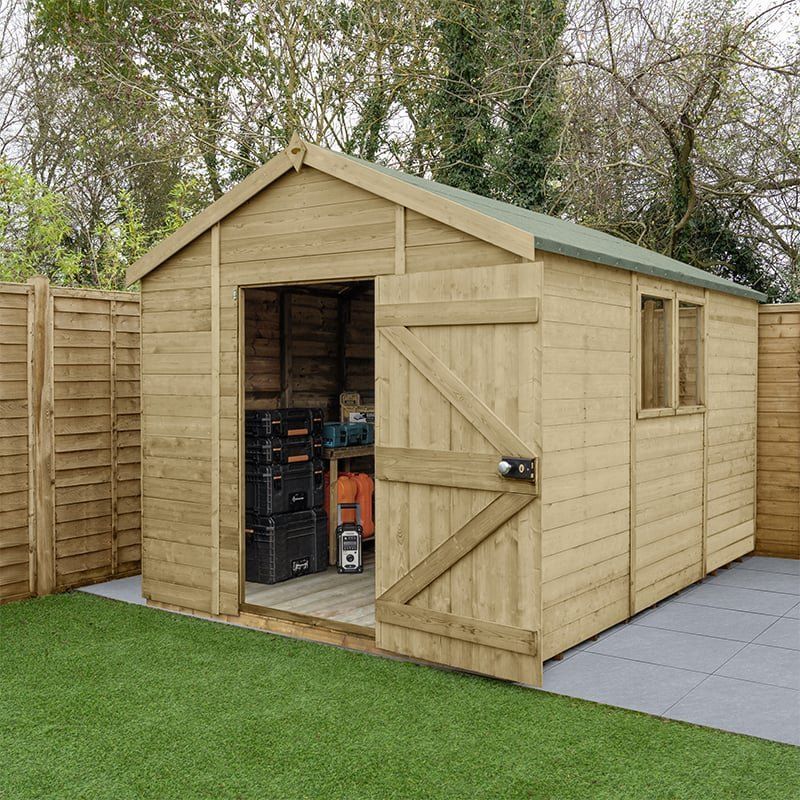 Timberdale T&G Pressure Treated Window Apex Shed - 373kg / 12x8 / Without Base / No Installation / 1 - Image 1