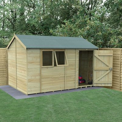 Timberdale T&G Pressure Treated 12x8 Reverse Apex Shed - Without Base
