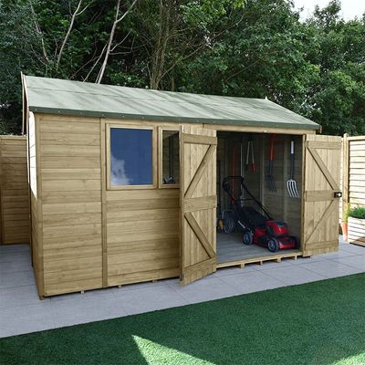 Timberdale T&G Pressure Treated Reverse Apex Shed - No Installation / 2 / 12x8 / Without Base