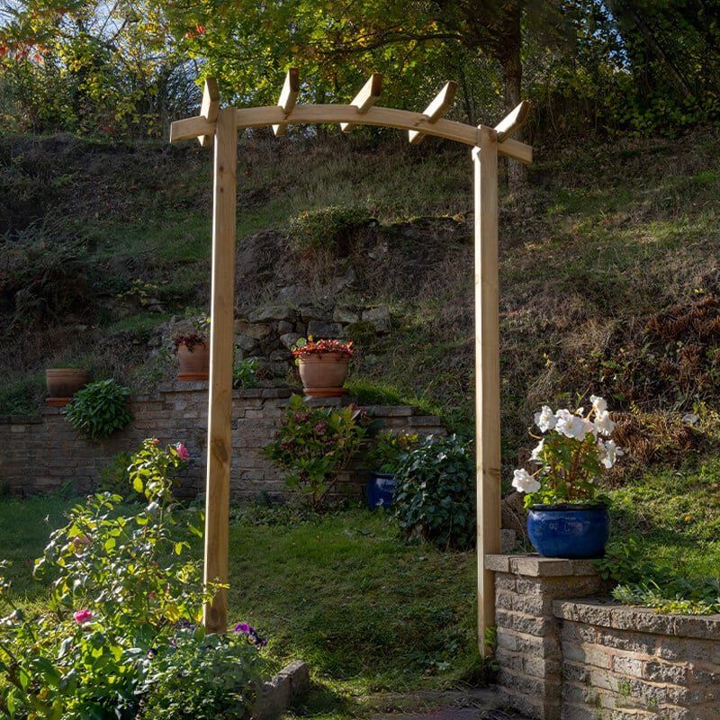 Forest Hanbury Dome Top Wooden Garden Pergola Arch 4'5 x 1'8 - Image 1