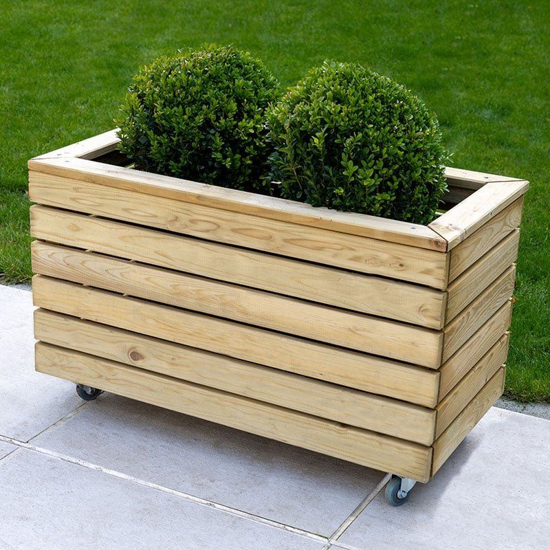 Long Linear Planter with Wheels - 80cm - Image 1