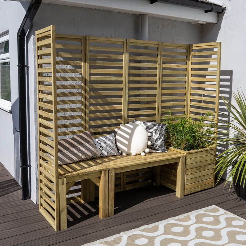 6'9 x 1'9 Forest Modular Wooden Garden Seating Set Number 2 (2.06m x 0.53m) - Image 1