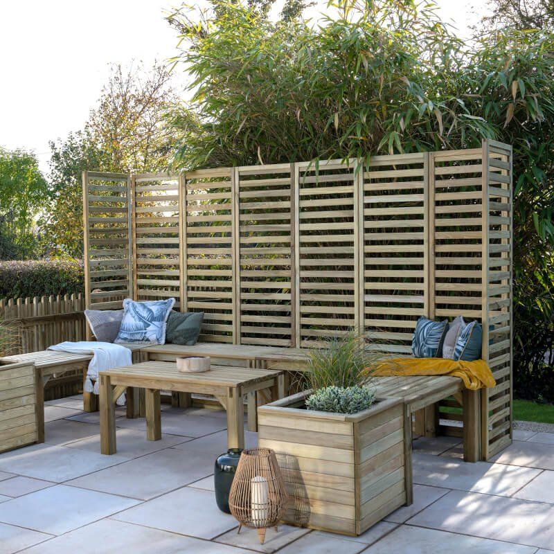 10' x 6'8 Forest Modular Wooden Garden Seating Set Number 4 (3.06m x 2.03m) - Image 1