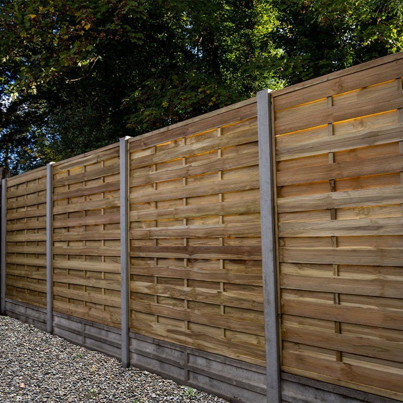 Forest 6' x 6' Pressure Treated Decorative Flat Top Fence Panel (1.8m x 1.8m) - Image 1
