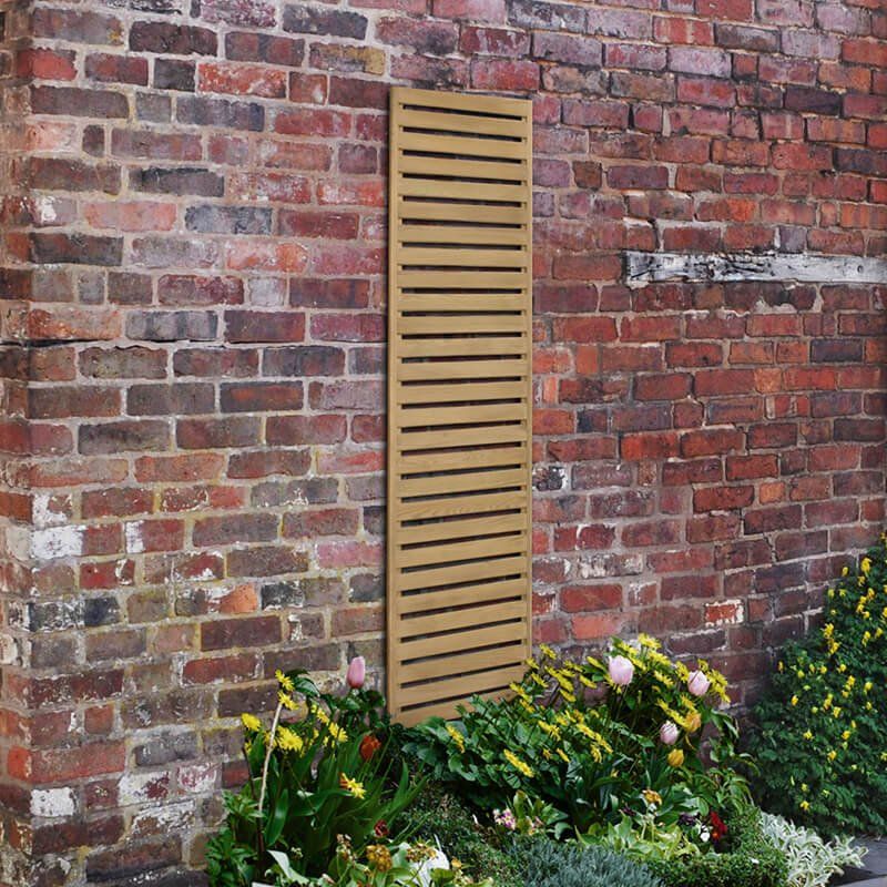 Forest 6' x 1' Pressure Treated Slatted Trellis Panel (1.8m x 0.3m) - Image 1
