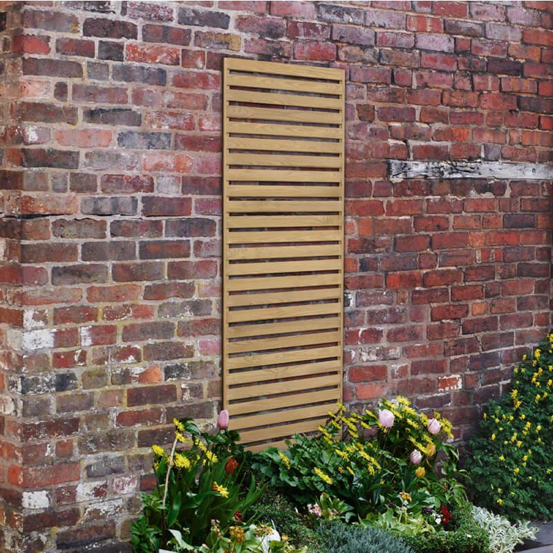Forest 6' x 2' Pressure Treated Slatted Trellis Panel (1.8m x 0.6m) - Image 1