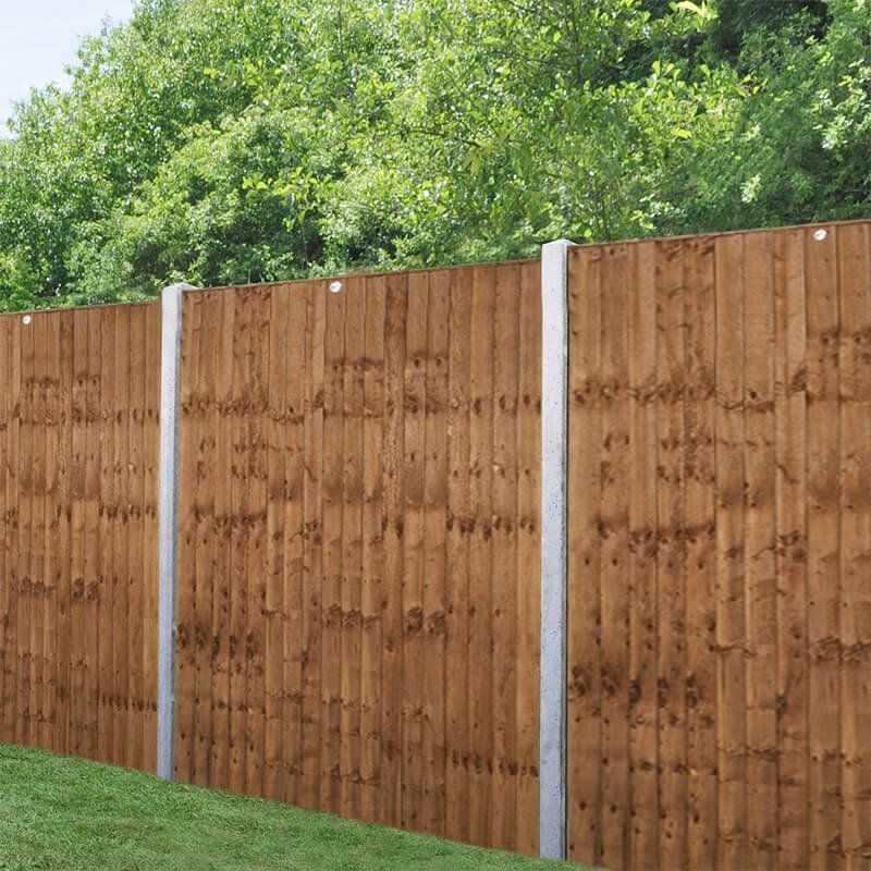 Forest 6' x 5'6 Brown Pressure Treated Vertical Closeboard Fence Panel (1.83m x 1.69m) - Image 1