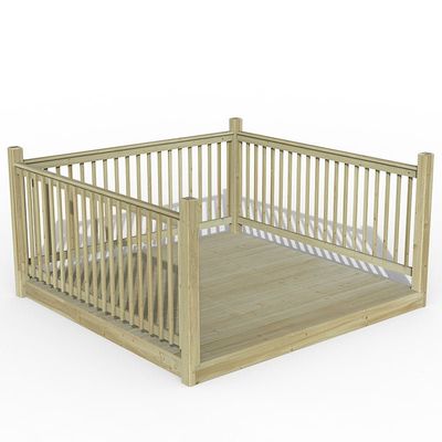 Decking Kit with Balustrades - 3 Corner Balustrades / 2.4m