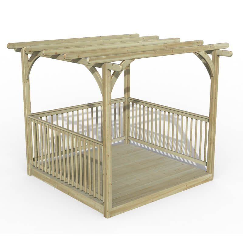 8' x 8' Forest Pergola Deck Kit No. 3 (2.4m x 2.4m) - Image 1
