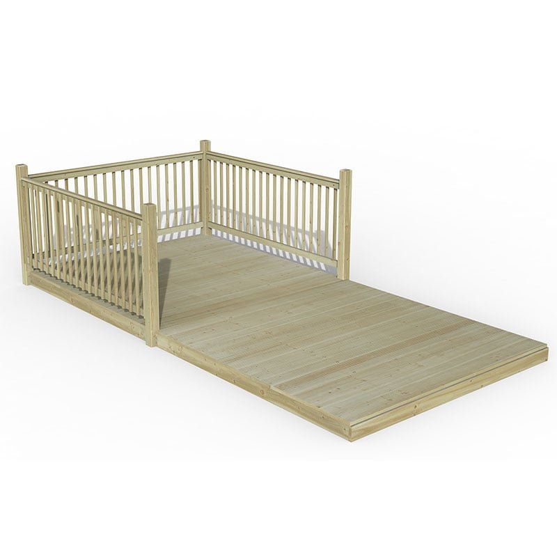 Decking Kit with Balustrades - 4.8m / 3 Corner Balustrades - Image 1