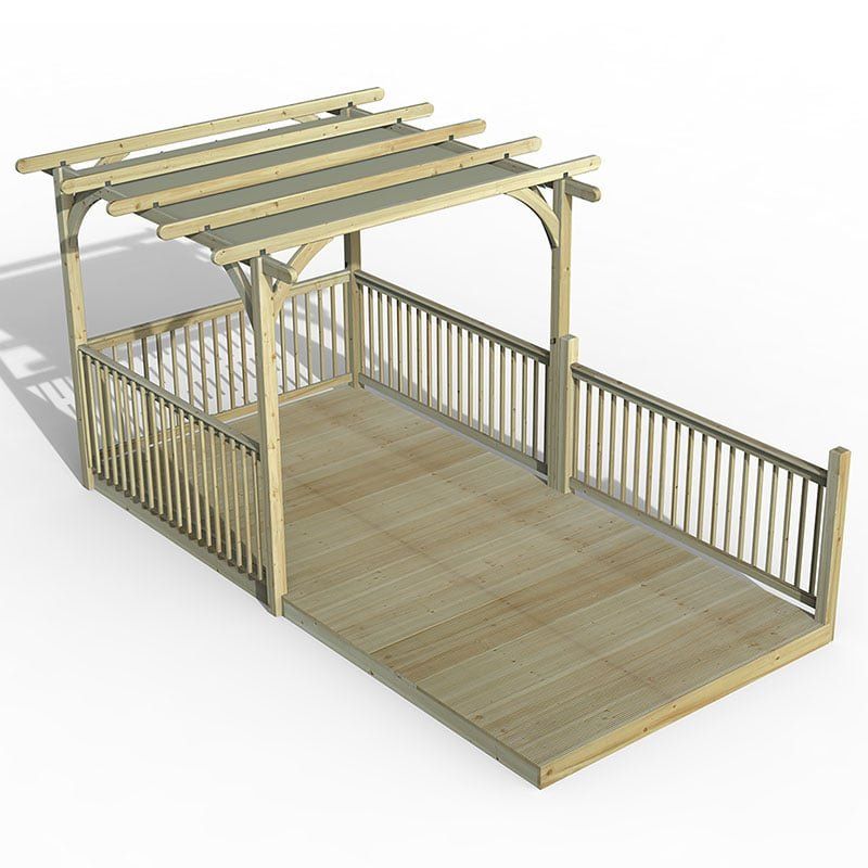 8' x 16' Forest Pergola Deck Kit with Retractable Canopy No. 10 (2.4m x 4.8m) - Image 1