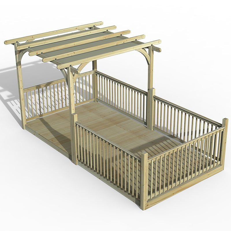 8' x 16' Forest Pergola Deck Kit with Retractable Canopy No. 13 (2.4m x 4.8m) - Image 1