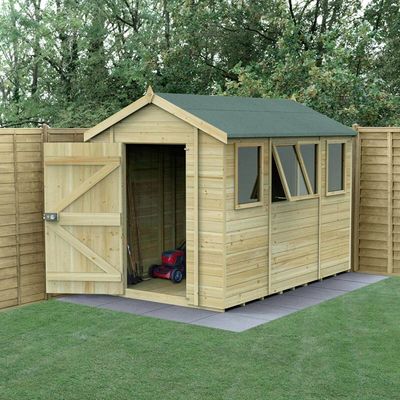 10' x 6' Forest Timberdale 25yr Guarantee Tongue & Groove Pressure Treated Apex Shed 4 Windows (3.06m x 1.98m)