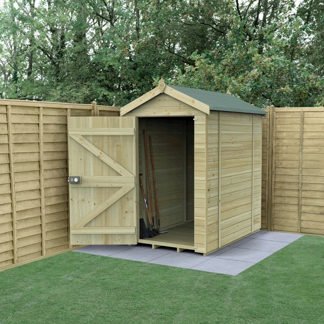 6' x 4' Forest Timberdale 25yr Guarantee Tongue & Groove Pressure Treated Windowless Apex Shed (1.93m x 1.33m) - Image 1