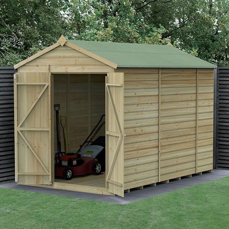 10' x 6' Forest Beckwood 25yr Guarantee Shiplap Pressure Treated Windowless Double Door Apex Wooden Shed (3.01m x 1.99m) - Image 1